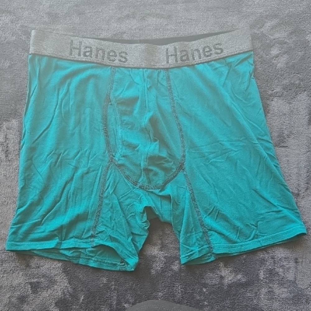 Hanes Green Boxer Briefs Soft Stretchy Comfort